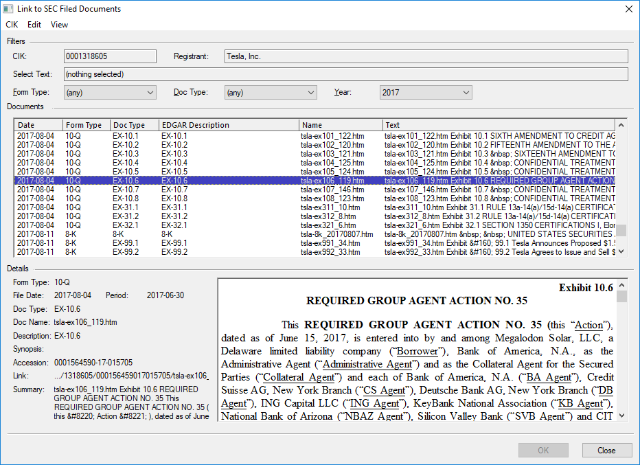 A screenshot of the GoFiler SEC Linker tool