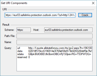 Get URI Components Dialog