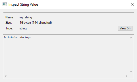 String Value Type inspector dialog