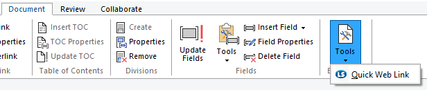 Document Tools Ribbon Example