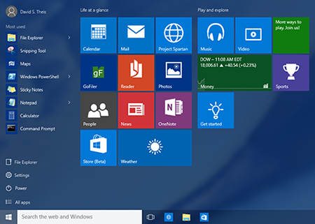 Windows 10 Start Menu